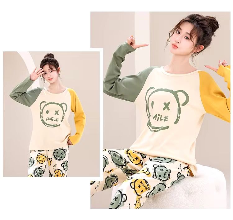 Multi smile BEAR PRINTED NIGHT DRESS IN COTTON FABRIC COTTON JARSY