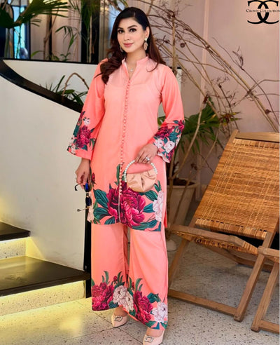 Digital Front &amp; Back Floral Print Co Ord