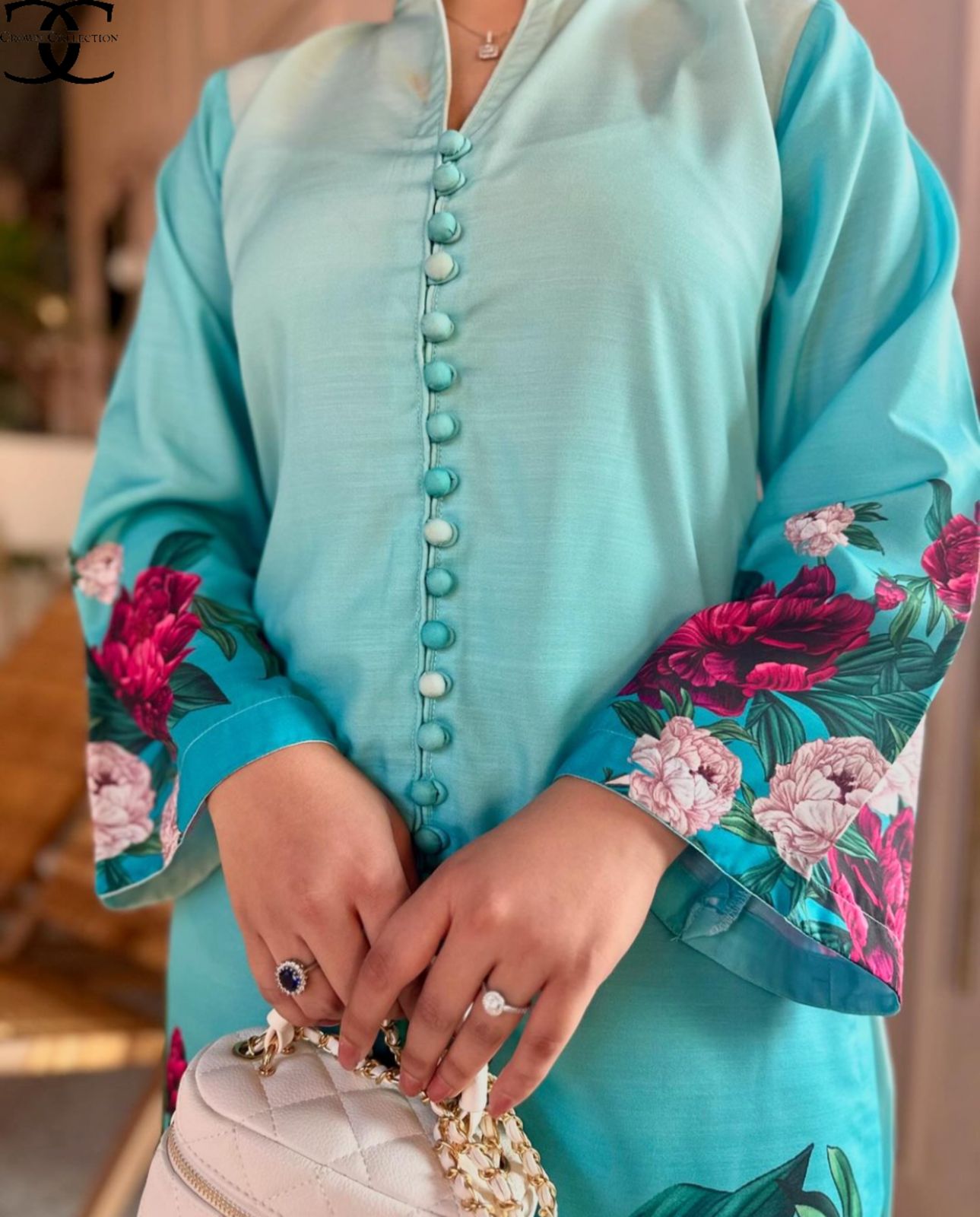 Digital Front &amp; Back Floral Print Co Ord