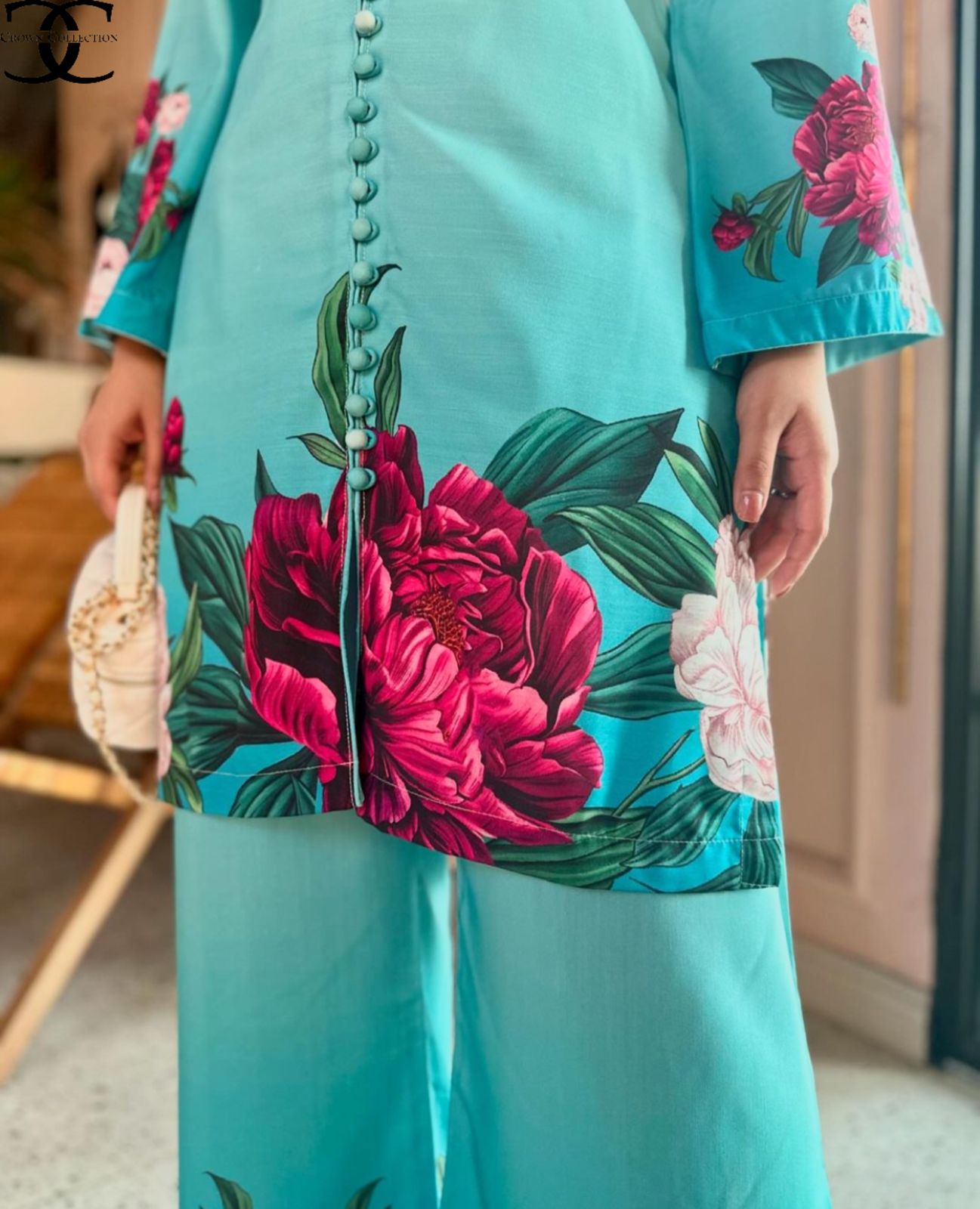 Digital Front &amp; Back Floral Print Co Ord