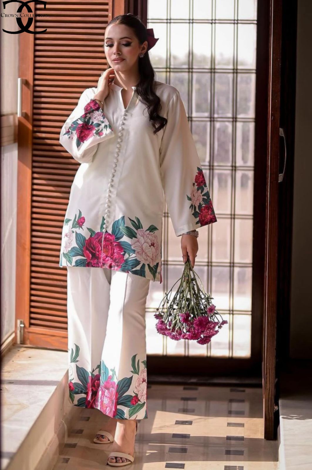 Digital Front &amp; Back Floral Print Co Ord