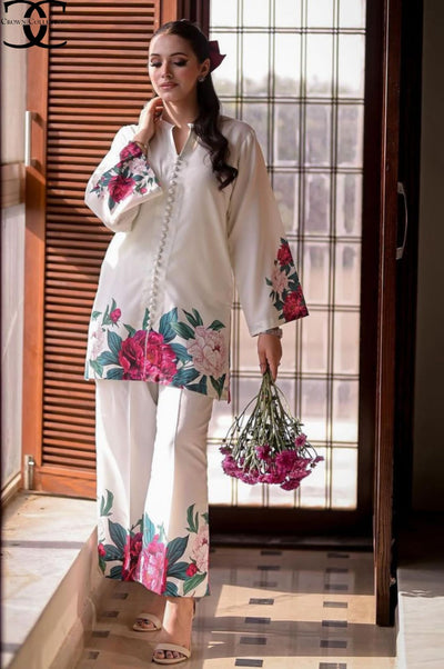 Digital Front &amp; Back Floral Print Co Ord